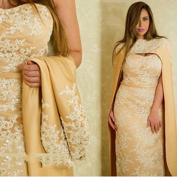 

wrapped evening dresses yellow beaded appliques cape prom gowns 2016 custom made plus size formal women gowns, Black;red