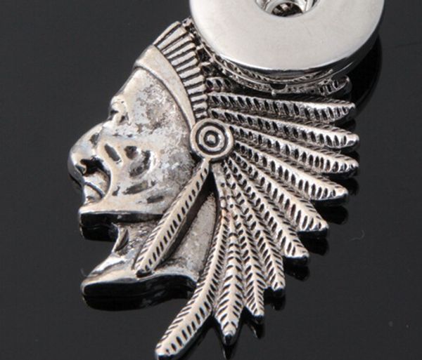 

new indian head 18mm noosa pendant diy noosa europe snap button pendant snap button noosa pendant personalized fashion jewelry accessories, Silver