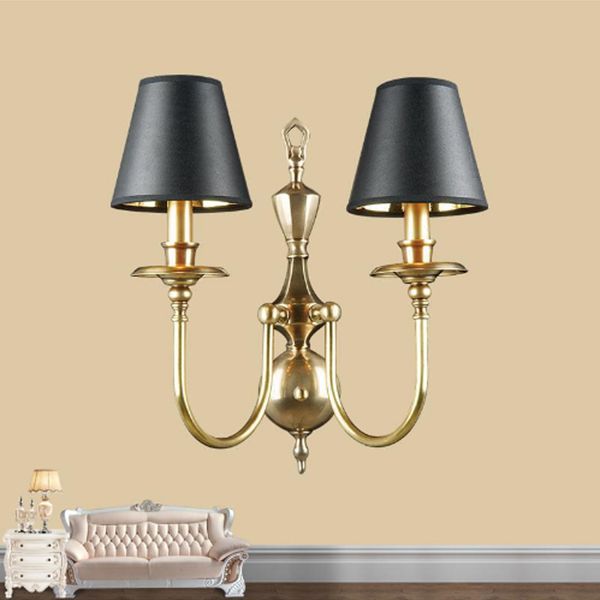 

american bedroom bedside wall lamp double living room background wall lamp full copper aisle lamp european restaurant cafe light