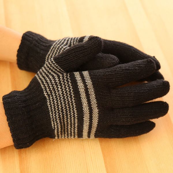 

wholesale-retail fashion winter men soft knit screen stretchy warm hand wrist autumn wool gloves mittens for mobile phone tablet pad glove, Blue;gray