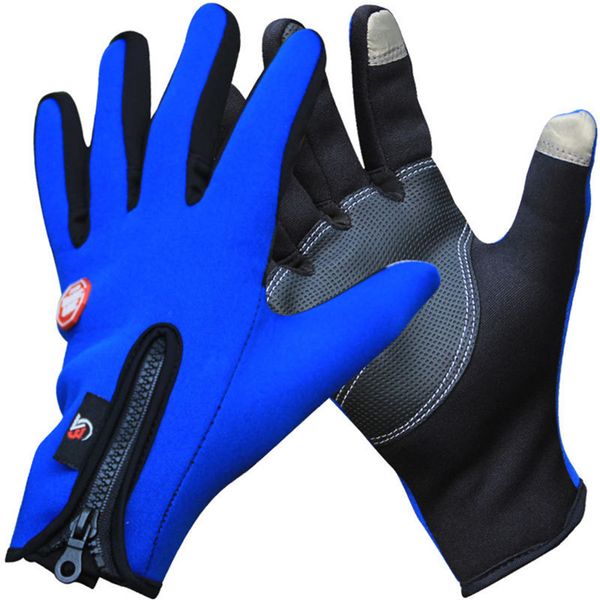 

wholesale-price screen touch gloves for iphone/ipad outdoor sports full finger waterproof windproof winter glove men 2015, Blue;gray