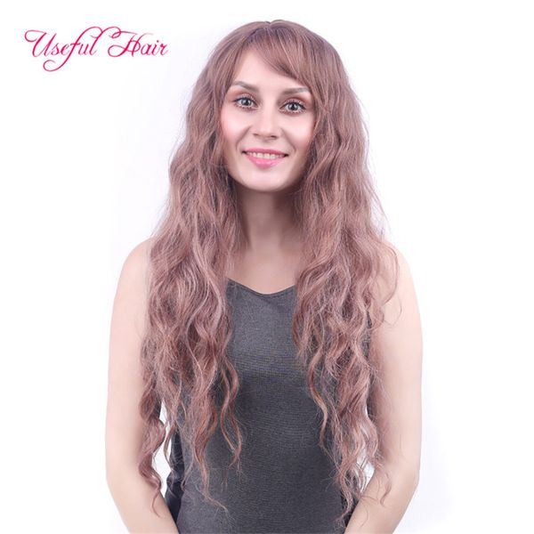 

fashion cute girls ombre colors long wig body wave synthetic hair wigs for girls curly wigs marley hair christmas women us,eu, Black