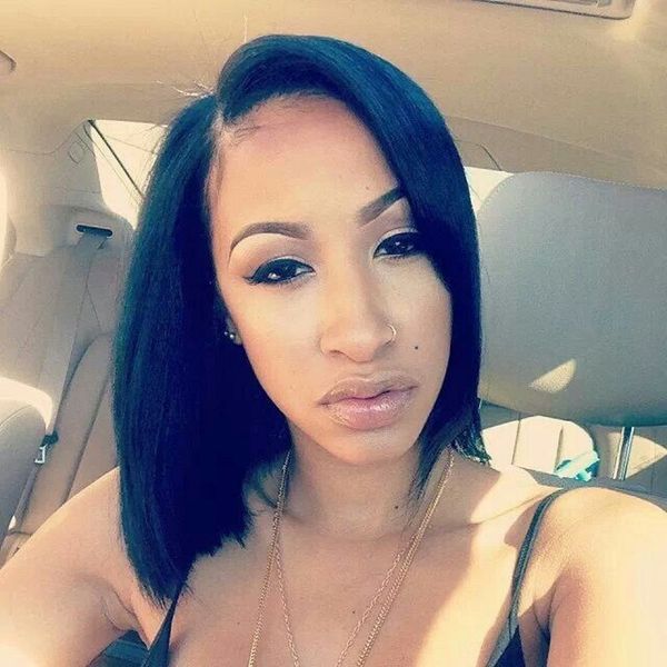 Natural Hairline Human Hair Silky Straight Wig Left Middle Right