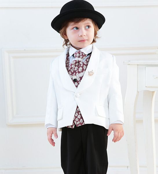 

children flower girl dress fashion suit new boy costume suit wedding party boy flower girl dress fashion suits, Black