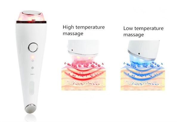 Ultrasonic Cold Hammer Vibration SPA Face Eye Massager LED Photon Ricaricabile Bellezza Cura della pelle Anti rughe Uso domestico portatile