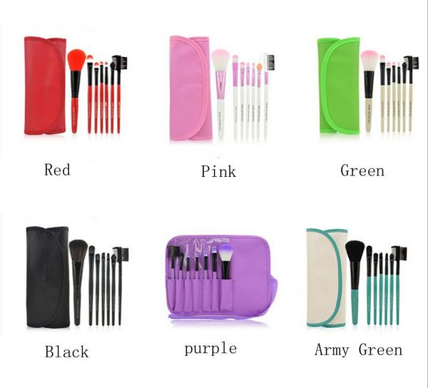 

makeup for you professional 7 pcs paintbrushes of makeup brushes set tools make-up toiletry kit wool brand make up brush set case py