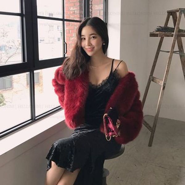 

fashion short solid color wool coat n3, Black