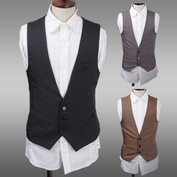 

fall-free shipping new arrival men's clothing single breasted vest winter dress jacket men casual mens jackets and coats, Black;white