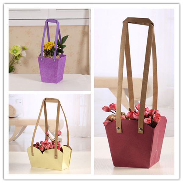 

10шт. Упаковочные пакеты для цветов Kraft Paper PP-woven With Paper Rope Waterproof Настроить Bonsai Pack Plant