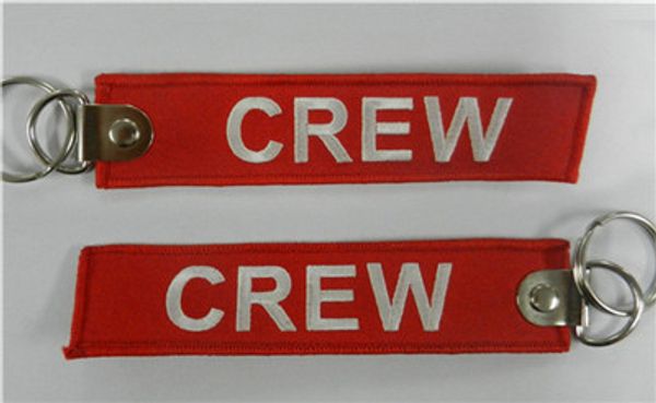 Crew bestickter Schlüsselanhänger, Fluggesellschaft, Crewtags, Stickerei, Schlüsselanhänger, Schlüsselanhänger, Schlüsselanhänger, CREW-Stickerei, Gepäckanhänger, 139 x 31 mm, 100 Stück