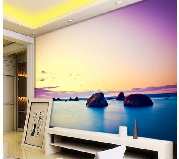 

papel de parede seaside skyline living room tv backdrop 3d wallpaper 918ku