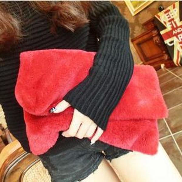 

wholesale-2015 new senior fur ladies clutch bag women's fashion casual purses and handbags women cute shoulder bag handbag evening bags
