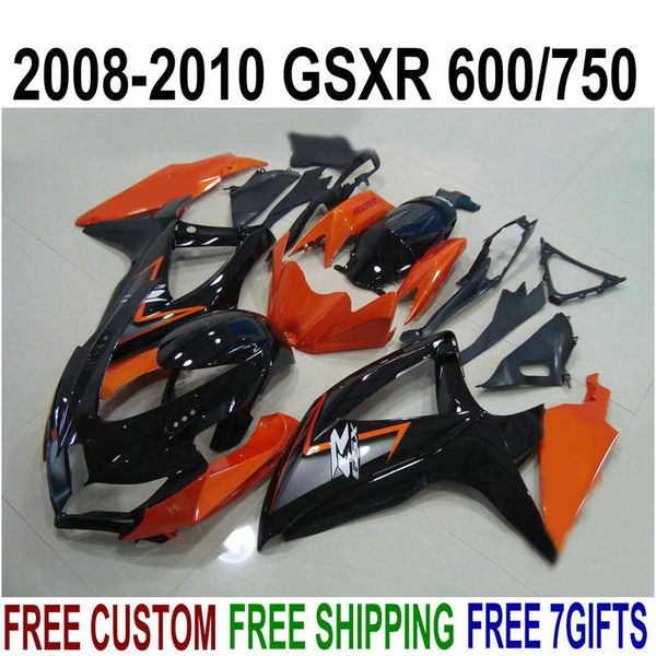 Verkleidungsset für Suzuki GSX-R750 GSX-R600 2008 2009 2010 K8 K9 Verkleidungen GSXR 600 750 08-10 braun schwarze Bodykits TA74