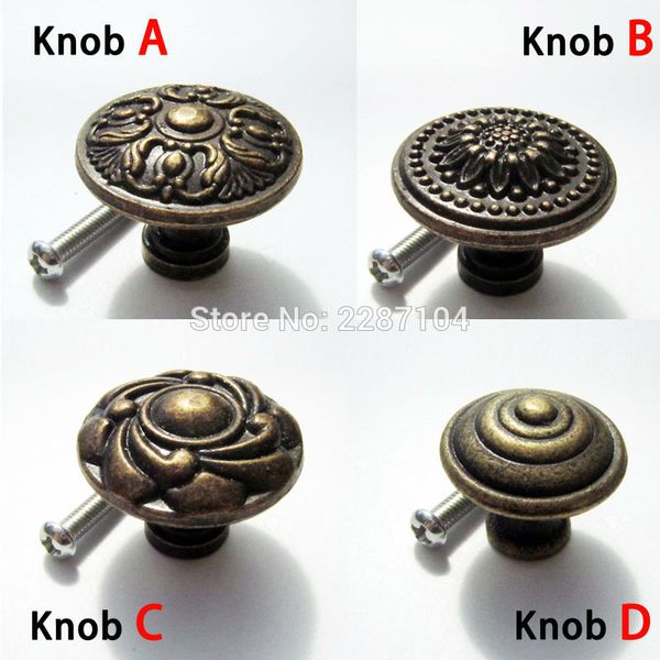 Antique Cupboard Door Handles Coupons And Promotions Get Cheap Wholesale- 2pcs Antique brass Vintage Round Flower Furniture Cabinet Cupboard Dresser Chest Closet Drawer Door Window Handle Pull Knob - Antique Cupboard Door Handles Coupons And Promotions Get Cheap