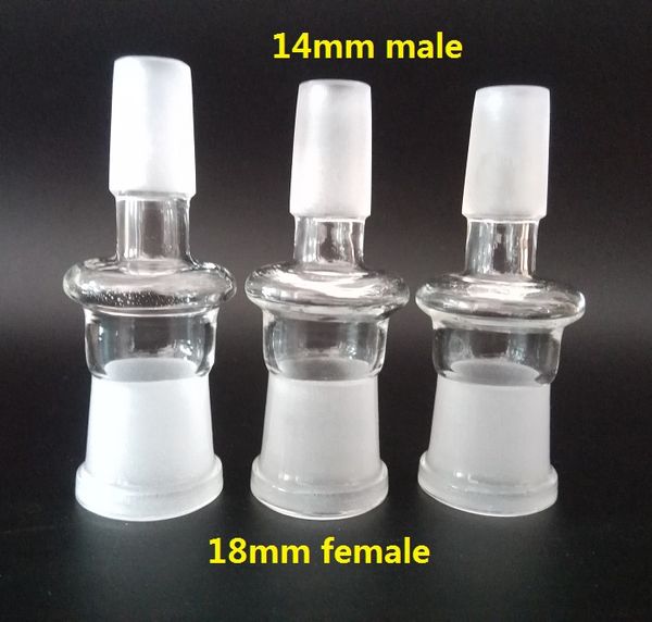 1 peça adaptador de bong de vidro macho de 14 mm para fêmea de 18,8 mm acessório de vidro para borbulhador de vidro conector de tubo de água