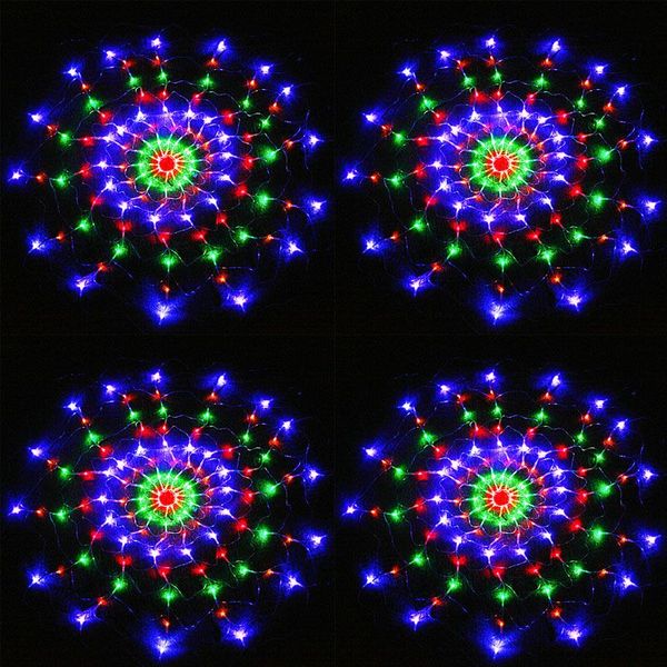 110 V/220 V Buntes RGB Holiday Lighting LED Spinnennetzlicht mit 120LEDS -Weihnachtslicht -Party Hochzeit D3.0