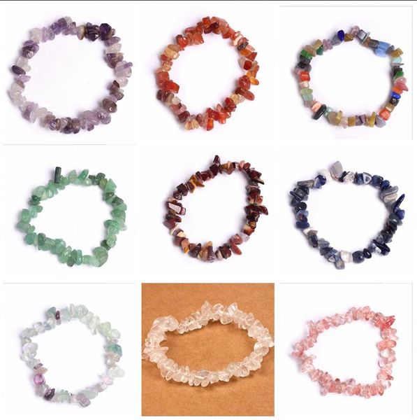 7 Chakra-Armbänder für Frauen, 15 Farben, Heilkristalle, Natursteinsplitter, einsträngige Damen-Armbänder, Lazuli-Reiki-Armbänder für Frauen