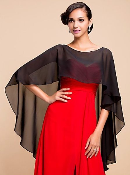 red chiffon cape