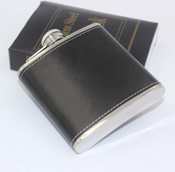

6oz stainless steel hip flasks gift creative leather whiskey flagon easy to carry 7 35ls c r