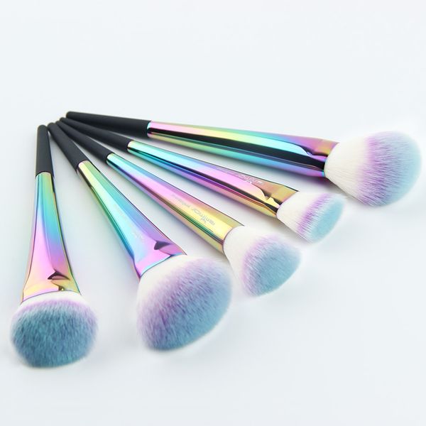 

synthetic makeup brushes anmor rainbow make up brushes 5 pieces makeup brush set portable basic face kit