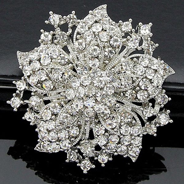 Flor do vintage Cristais Strass Claro Mulheres Venda Quente Broche Elegante 2015 New Fashion Party Costume Pins Broaches