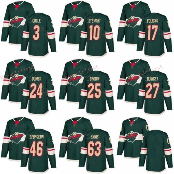 

2018 New Style Anaheim Ducks Jerseys Ice 46 Jared Spurgeon 3 Charlie Coyle 24 Matt Dumba 10 Chris Stewart Jersey Make Custom Green