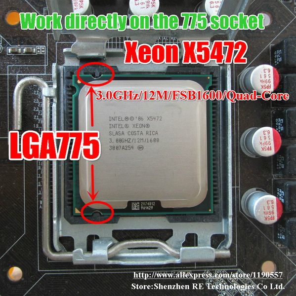 Intel Xeon X5472 Dört Çekirdekli 3.0 GHz 12 MB / 1600 MHz CPU İşlemci LGA775 anakartında çalışır