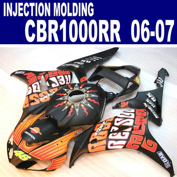 

injection molding fairing kit for honda cbr1000rr 06 07 yellow black repsol cbr 1000 rr 2006 2007 fairings set vv16