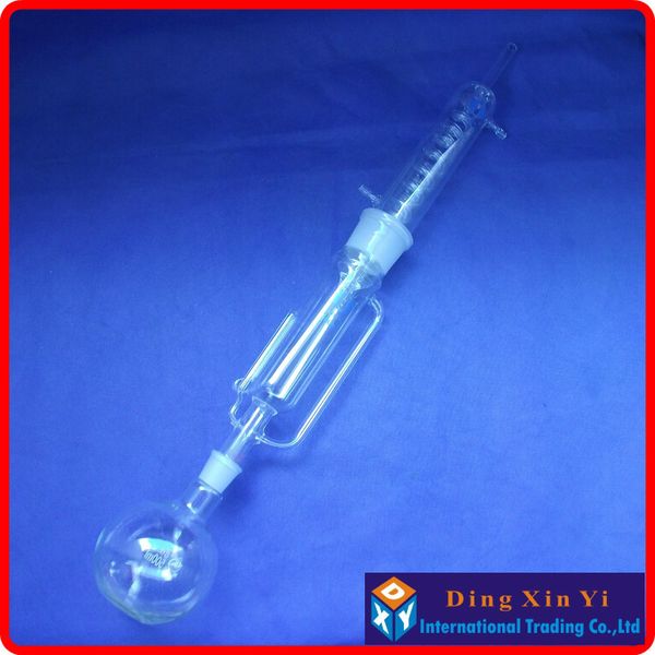 

wholesale-500ml glass soxhlet extractor,extraction apparatus soxhlet with coiled condenser,condenser and extractor body,lab glassware
