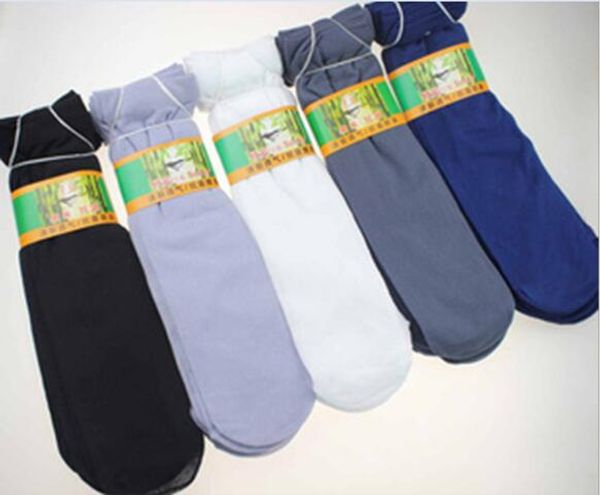 

wholesale-200pcs=100pairs/lot man spring summer bamboo fiber material socks 5color slim socks prevent slip prevent sweating for 10-60 old, Black