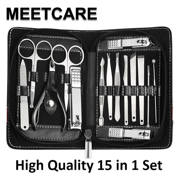 

new 15 in 1 manicure set professional nail clipper finger plier nails art beauty tools scissors knife gift kits