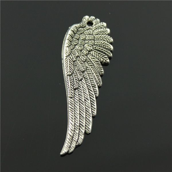 

50pcs/lot 50*17mm 2 colors antique bronze, antique silver tone zinc alloy wing charm diy for handmade, Bronze;silver