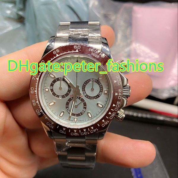 

High grade luxury chronograph watche eta 7750 light blue dial tainle teel watchband to men 039 watche hipping