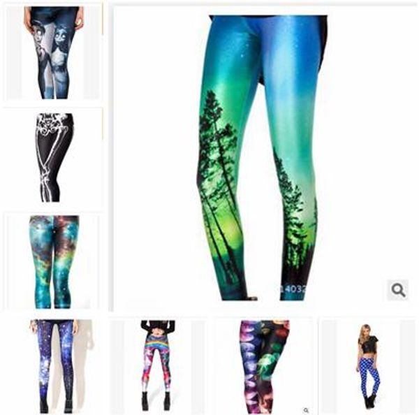 

леггинсы женские брюки эластичный звезда печати sexy galaxy леггинсы тонкий стрейч черный череп граффити женщины леггинсы брюки весна, Black