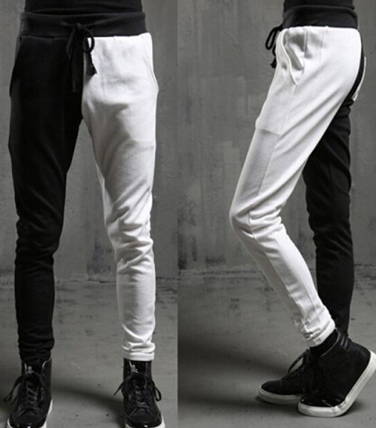

wholesale-mens black white hip hop pantalones deporte hombre brand pockets sports sweatpants slacks fashion cotton jogging pant 2015 new
