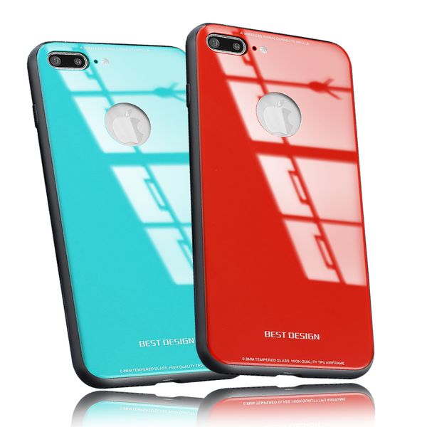 

For iPhone XR XS MaX 8 Plus Ultra Thin Tempered Glass Back Phone Case Cover Gel Bumper Shockproof For iPhone X 6 7