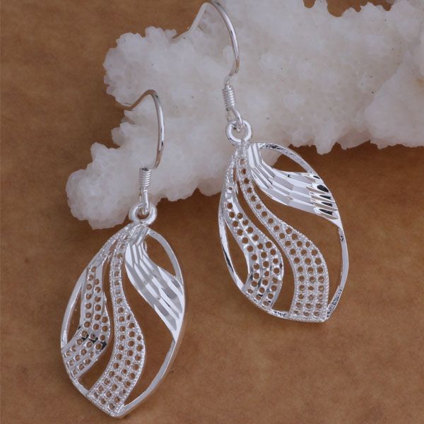 

fashion (jewelry manufacturer) 40 pcs a lot waves earrings 925 sterling silver jewelry factory price fashion shine earrings