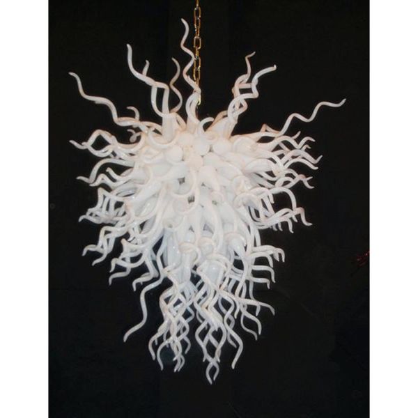 

дешевая цена высокое качество белый светодиод выдувное стекло хрустальная люстра для свадьбы бар отель украшения дома