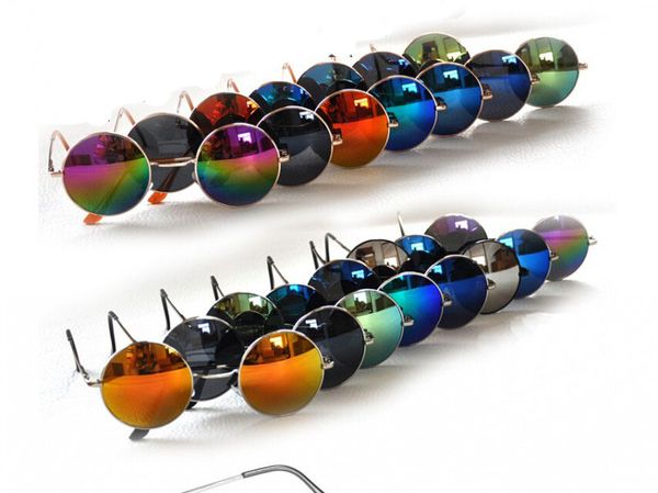 

18color 2016 ell new women retro round alloy frame ungla e brand de igner women round fa hion mirrored ungla e coating len