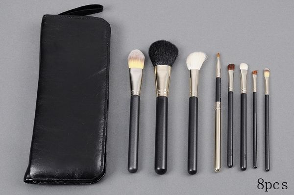 

brush set practical brush 8 piece brush set with leather pouch ( 1 pcs/lot