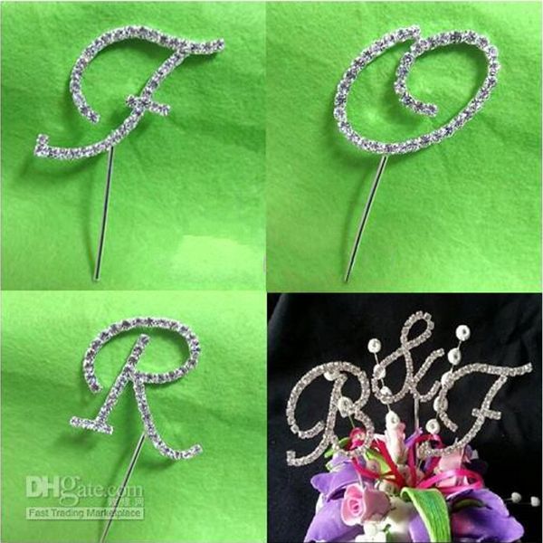 Shiny Crystal Rhinestone A To Z Alphabet Letter Monogram Cake Toppers For Wedding Party Decorations Supplies Wedding Decorators In Mumbai Best Wedding