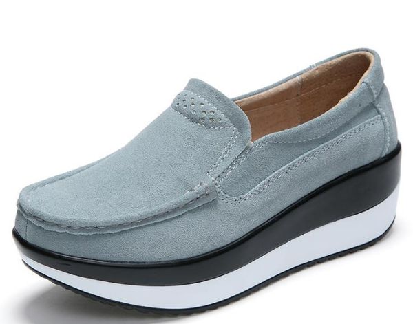 

flat size: 4.5-9 woman slip platform leather loafers elegant on ladies suede shoes women moccasins us moccasin women's casual shoes svp, Black