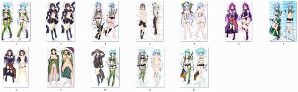 

wholesale- pillow case sword art online (sao) anime characters sinon & sakuya & konno yuuki throw pillow cover gun gale online ggo body pi