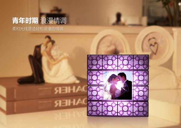 

интеллектуальный сенсорный управления настенный светильник, сделай сам строительный блок фоторамка светильники, настольные лампы ночной свет