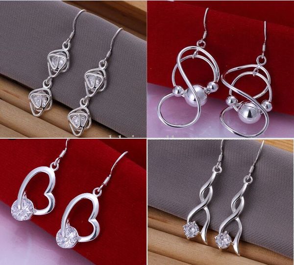 Frete grátis Mixed Order 20 Styles Sterling Silver Multi Patterns Brincos de Natal para enviar sua namorada / esposa presente 1765