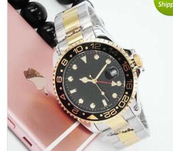 

dial luxury black fashion mechanical watch button men's fashion folding watch male master calendar pjflc, Slivery;brown