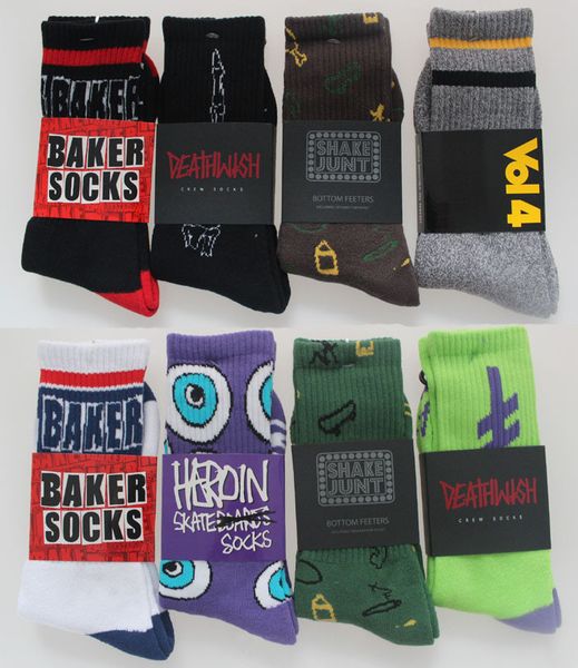 

wholesale-5pais=10pieces fashion jasper baker harajuku summer style thick terry sport socks skateboard cotton men's socks, Black