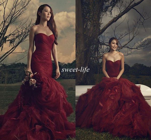 

Старинные Готические Свадебные Платья 2019 Русалка Милая Без Бретелек Зашнуровать