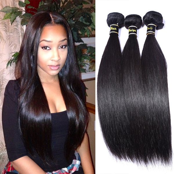 Silky Straight Double Drawn Human Hair Weft Brazilian Virgin Remy Straight Hair Sew In Weaves Shed Free Coarse And Thick Brazilian Hair Black Hair