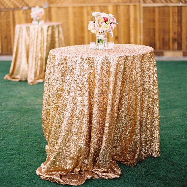Düğün Dekorasyon Malzemeleri Gerçek Görüntü 2015 Yüksek Kalite ile Stokta Bling Bling Uzun Altın Pullu Masa Kapakları